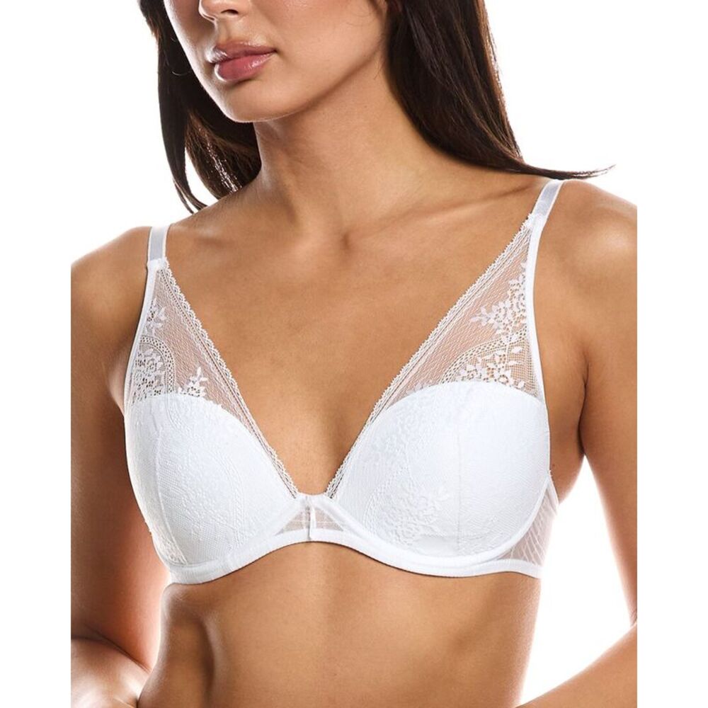 Passionata Womens  Maddie Plunge T-Shirt Lace Bra, White